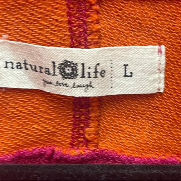 Natural Life Large Jess Colorblock Sweatshirt in Hot Pink Half-Zip Top - Picture 8 of 10
